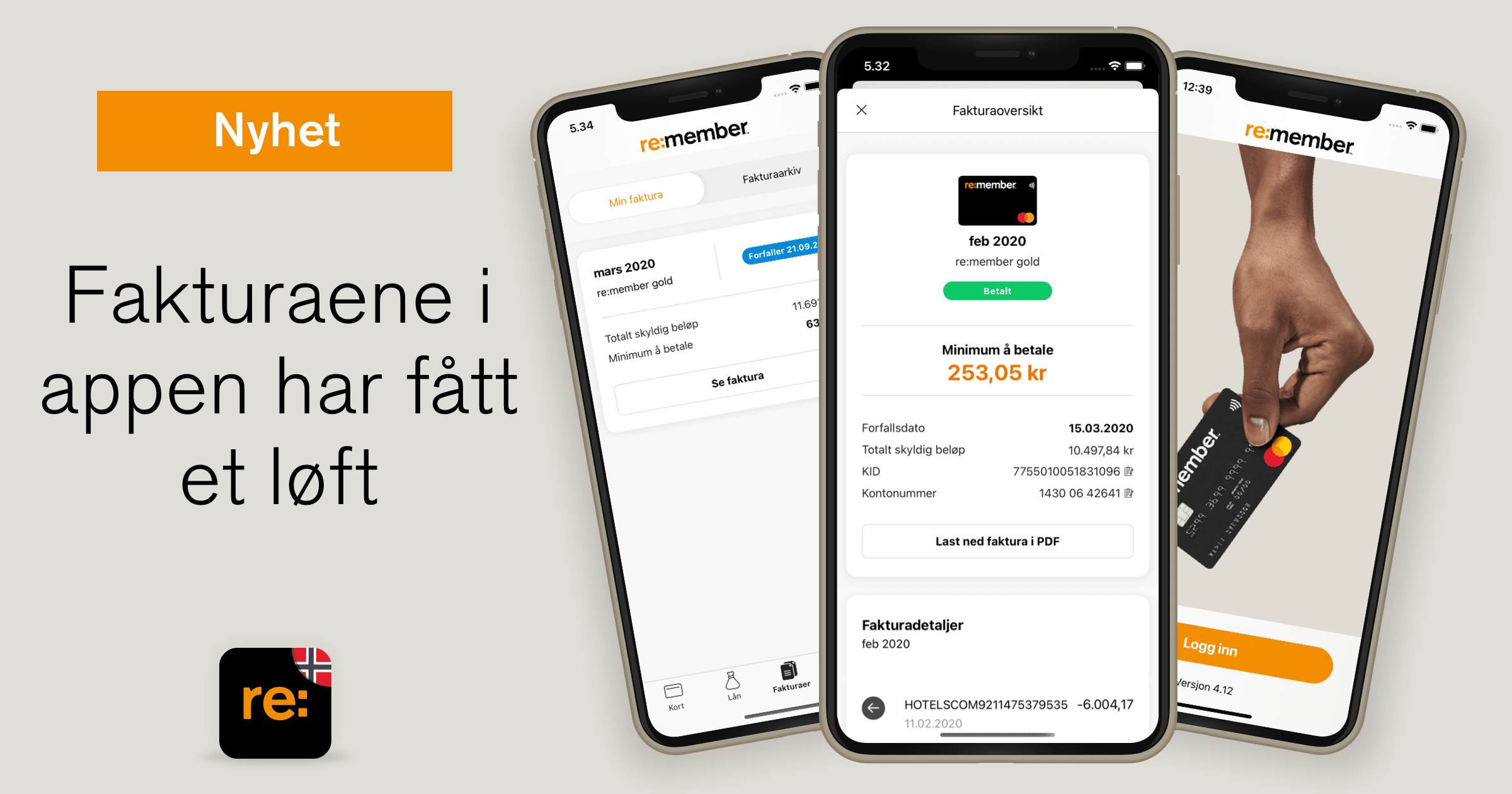 Bedre oversikt over faktura i appen